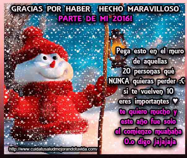 gracias por haber hecho maravilloso parte de mi 2o16!